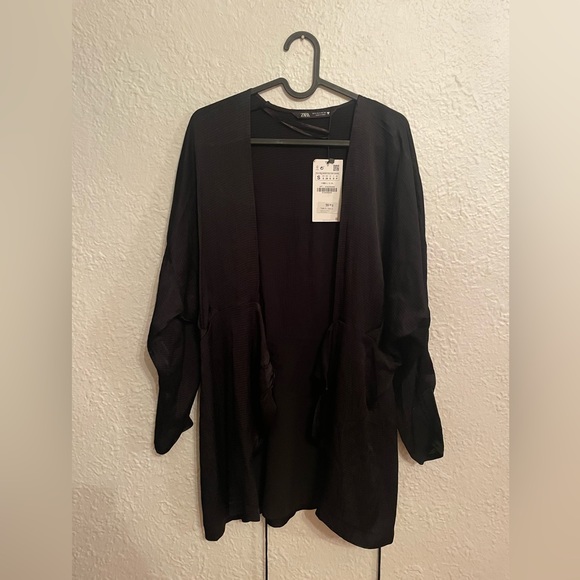 NWT Zara Structured Satin Effect Dress - Picture 3 of 7